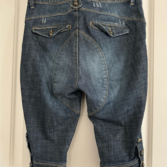 PIMKIE Women’s Blue Capri Denim Cropped Distressed Shorts Jeans-Size 8 - Picture 8 of 11